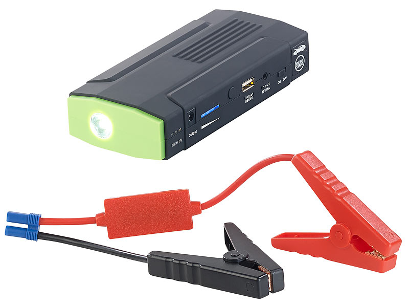 REVOLT Booster de batterie : Batterie externe USB avec chargeur de voiture  LED 6000 mAh 400 A (batterie externe pour voiture) : : Auto et Moto