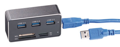 Hub USB 3.0 / 3.1 à 3 ports avec lecteur de carte, SD / SDHC / TF / MS DUO  / M2 pour Windows, Mac OS et Linux