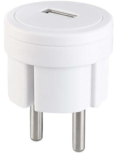 Adaptateur secteur USB ultra-compact, 2,1 A / 10,5 W / Ø 39 mm