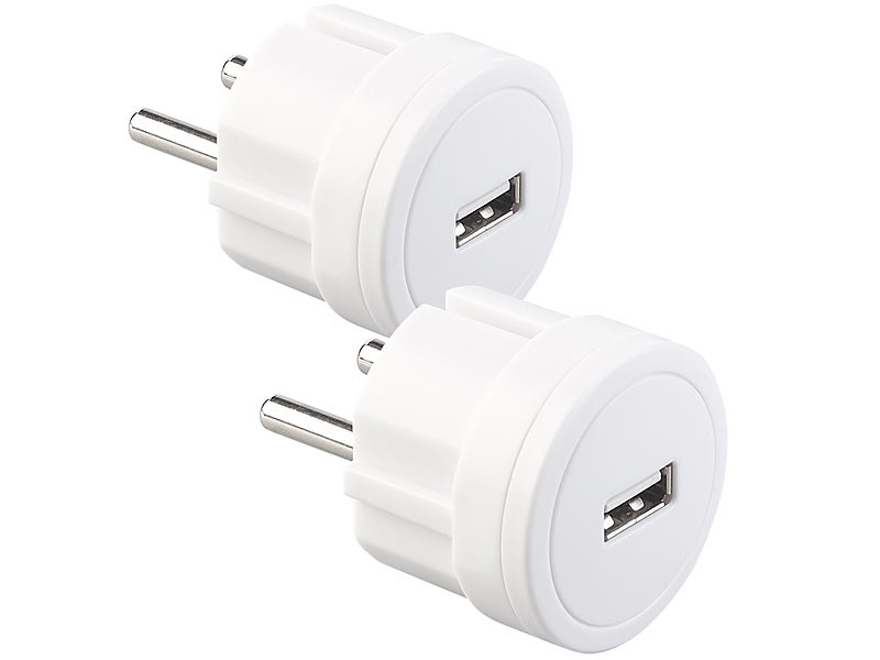 Paris Prix - Prise Secteur Double Port Usb plug 8cm Blanc à Prix