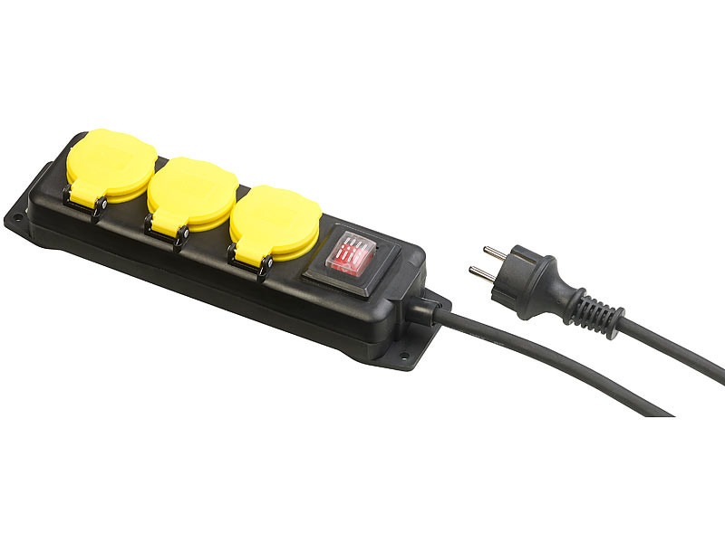 Multiprise USB parafoudre, 8 prises + 2 USB-A noir, 3680 W, LEXMAN