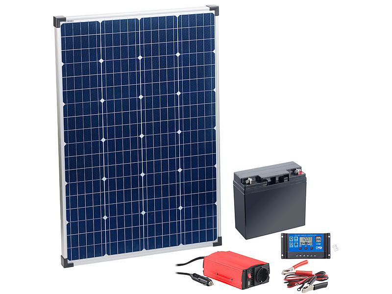Panneau Solaire Pour Batterie 12v Panneau solaire 110 W avec batterie 12 V, régulateur 20 A et