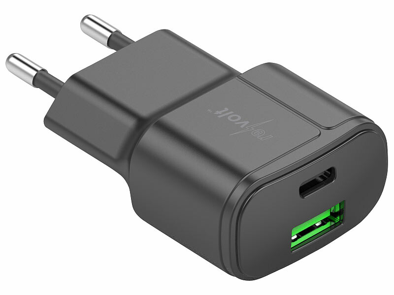 Chargeur secteur USB-C + Usb-A noir Green To Go - Câbles et