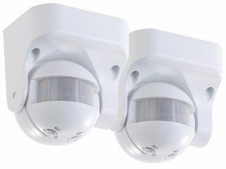 Ledvion Détecteur de Mouvement – Blanc – 180 degrés – Capteur jour / nuit –  Portée 12 m – Max 400 W - IP44