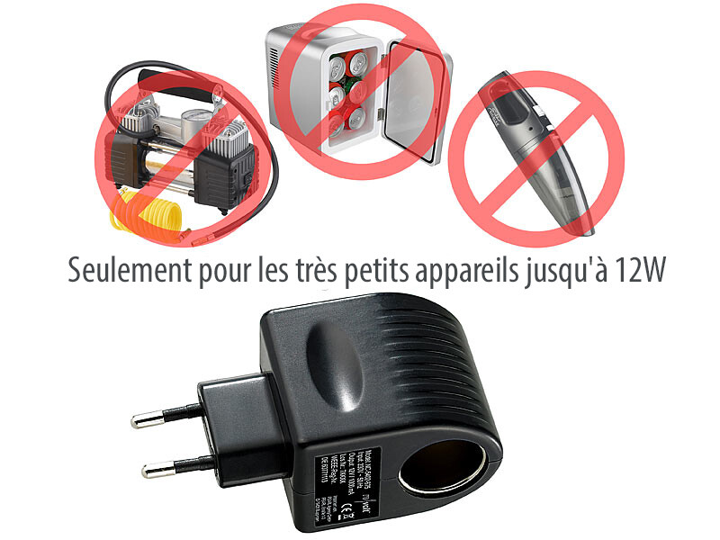 Alimentation 220V-12V 40W Prise allume cigare Traxxas 2976G - Vosges  Modélisme