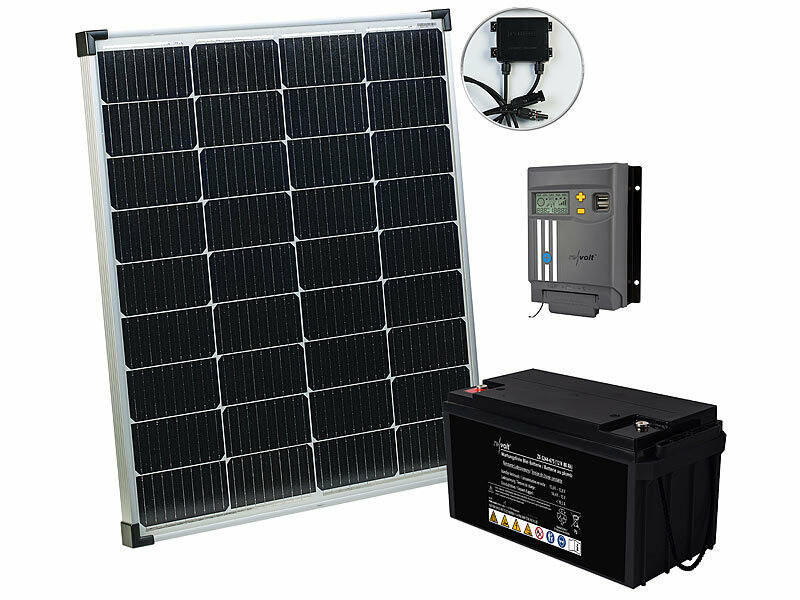 Kit panneau solaire 50 W avec batterie HSG-420 et câble, Batteries nomades
