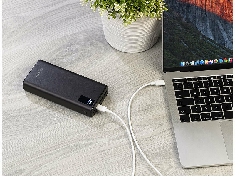 Batterie d'appoint USB 15300 mAh avec fonction aide au démarrage et lumière  LED