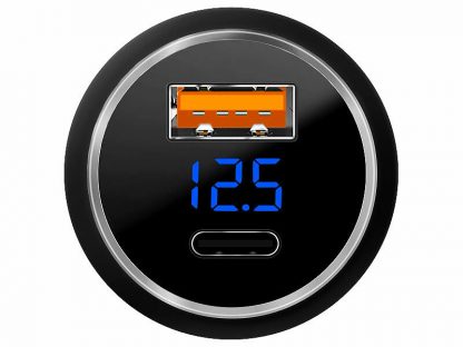 Chargeur allume-cigare 12 / 24 V USB-A / USB-C 32 W avec écran – Image 2