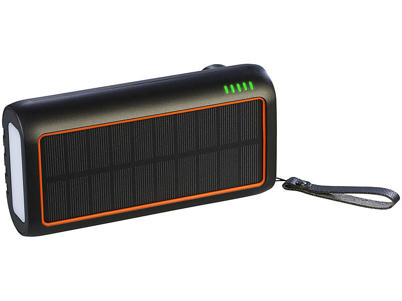 Batterie d'appoint solaire 30000 mAh avec dynamo et câbles intégrés PB-200.k