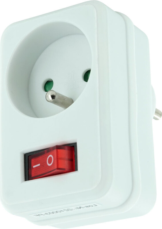 Adaptateur secteur avec 1 prise 230 V et interrupteur