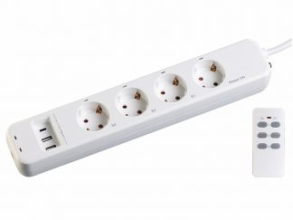 Multiprise télécommandée avec 4 prises 230 V et 3 ports USB (Reconditionné)
