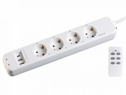 Multiprise télécommandée avec 4 prises 230 V et 3 ports USB (Reconditionné)