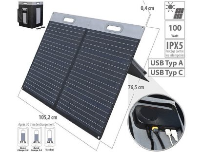 Panneau solaire pliable 100 W avec cellules solaires monocristallines – Image 2