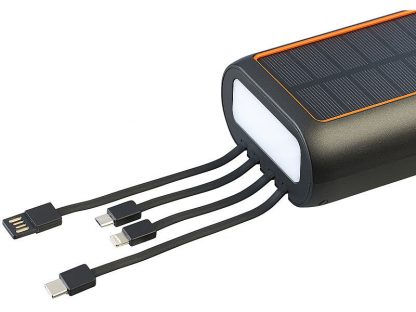 Batterie d'appoint solaire 30000 mAh avec dynamo et câbles intégrés PB-200.k (Reconditionné) – Image 2