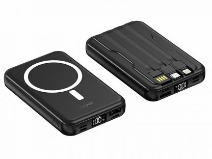 Batterie externe 10000 mAh compatible Qi et Magsafe avec 3 câbles intégrés – Image 2