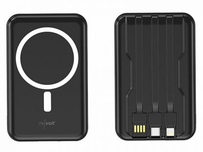 Batterie externe 10000 mAh compatible Qi et Magsafe avec 3 câbles intégrés – Image 7