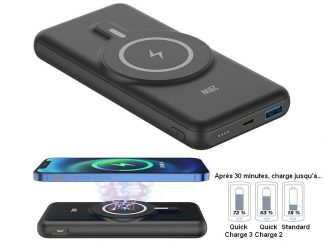 Batterie nomade 10000 mAh compatible Qi et MagSafe PB-170 (Reconditionné)