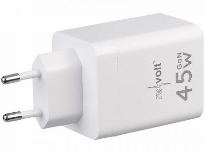 Chargeur secteur GaN 3 ports USB-A/USB-C 45 W avec câble USB-C rétractable – Image 4