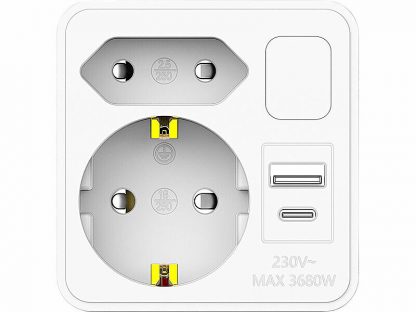 Multiprise chargeur USB-A / USB-C 12 W  avec veilleuse – Image 3