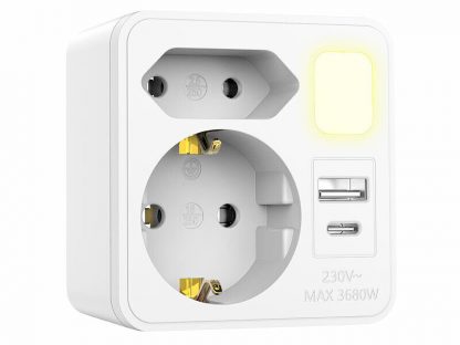 Multiprise chargeur USB-A / USB-C 12 W  avec veilleuse – Image 2