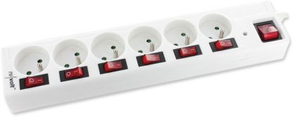 Multiprise parafoudre avec interrupteurs indépendants 6 ports - Blanc (Reconditionné)