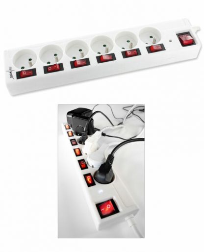 Multiprise parafoudre avec interrupteurs indépendants 6 ports - Blanc (Reconditionné) – Image 5