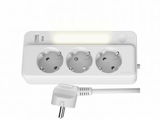 Multiprise 3 prises avec ports de charge USB-A / USB-C 20 W et veilleuse