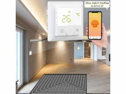 Thermostat connecté pour chauffage au sol avec capteur externe, blanc (Reconditionné) – Image 2