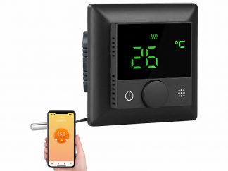 Thermostat connecté pour chauffage au sol avec capteur externe - noir (Reconditionné)