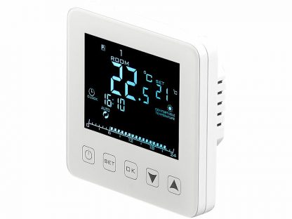 Thermostat mural pour plancher chauffant, LCD, touches tactiles, programmable (Reconditionné) – Image 2