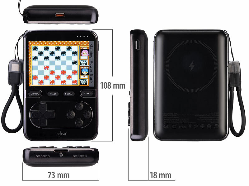 Batterie externe 10000 mAh compatible Qi et MagSafe et console de jeu PB-810.ips – Image 9