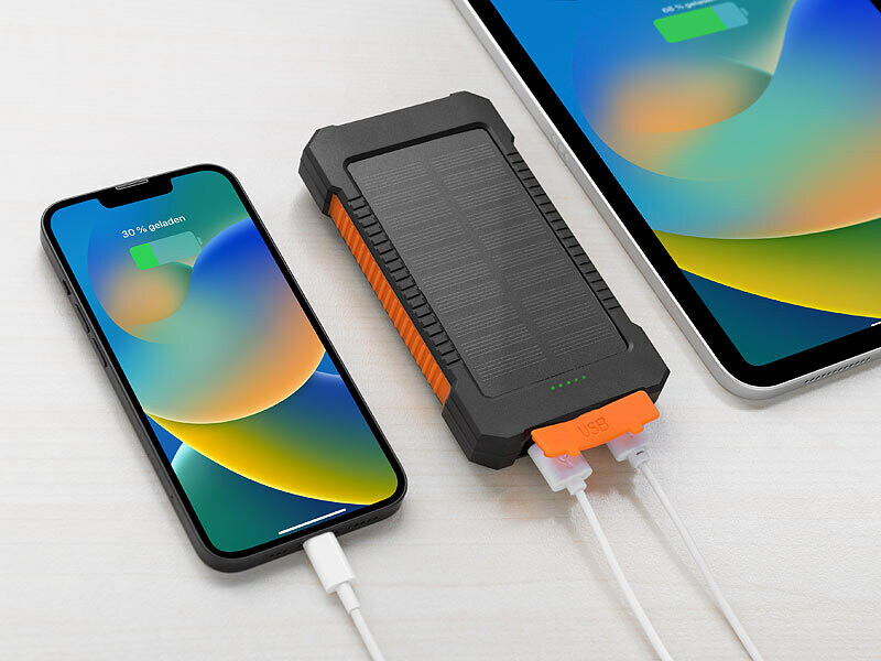 Batterie externe solaire 8000 mAh PB-75.solar avec lampe LED (Reconditionné) – Image 4