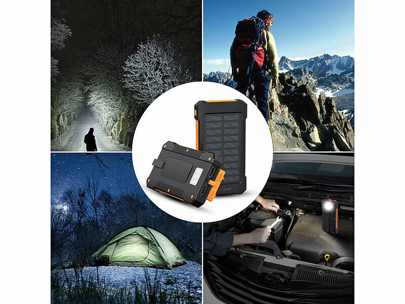 Batterie externe solaire 8000 mAh PB-75.solar avec lampe LED (Reconditionné) – Image 8