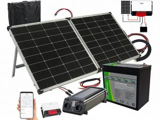 Kit panneau solaire 240 W avec régulateur MPPT-90.app, batterie et convertisseur