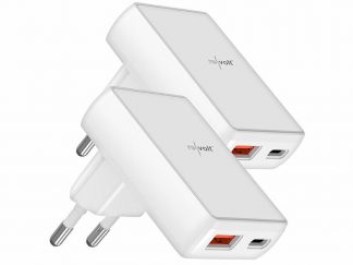 2 chargeurs secteur plats USB-A / USB-C 20 W