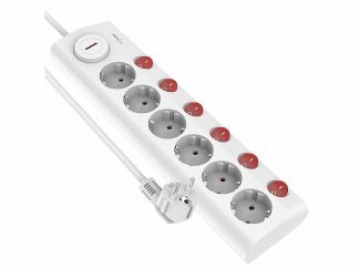 Multiprise 6 prises avec interrupteurs individuels (Reconditionné)