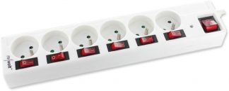 Multiprise parafoudre avec interrupteurs indépendants 6 ports - Blanc