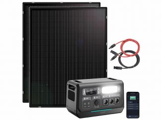 Batterie nomade 2048 Wh HSG-2048 avec 2 panneaux solaires 215 W et câbles