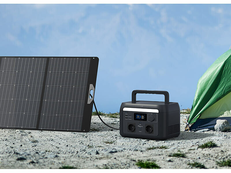 Panneau solaire pliable 240 W avec batterie nomade HSG-500 - Argenté – Image 3