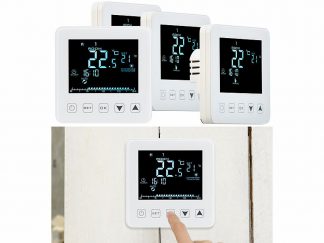 Thermostat mural pour plancher chauffant, LCD, touches tactiles, programmable - x4