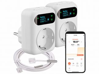 2 thermostats secteur connectés pour chauffage et climatiseur