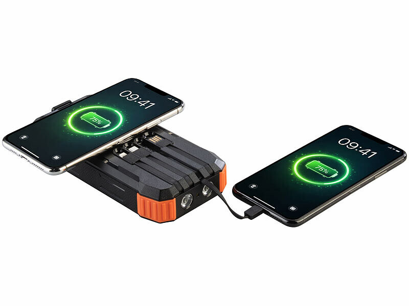 Batterie externe solaire et dynamo 20.000 mAh PB-830 avec câbles USB-C / USB-A / Lightning – Image 7