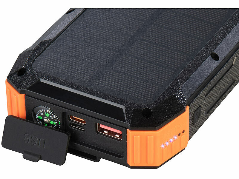 Batterie externe solaire et dynamo 20.000 mAh PB-830 avec câbles USB-C / USB-A / Lightning – Image 6