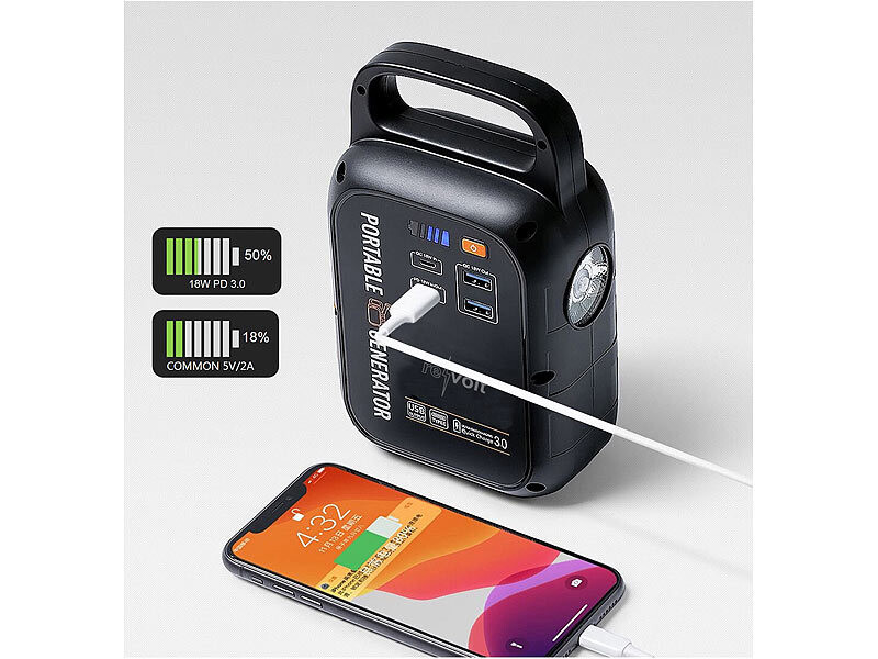 Batterie d'appoint 22500 mAh PB-100.k avec dynamo et lampe LED (Reconditionné) – Image 17