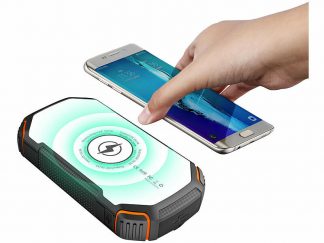 Batterie de secours solaire 20000 mAh compatible charge induction Qi Reconditionné