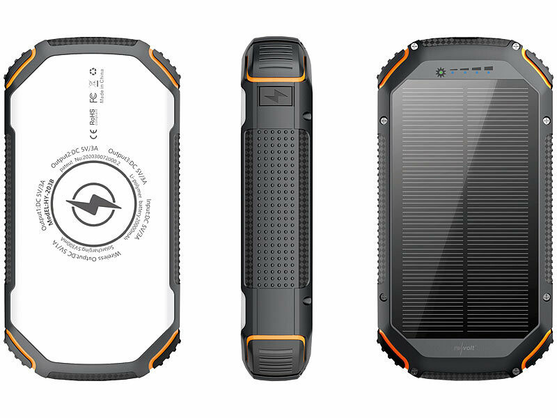 Batterie de secours solaire 20000 mAh compatible charge induction Qi Reconditionné – Image 3