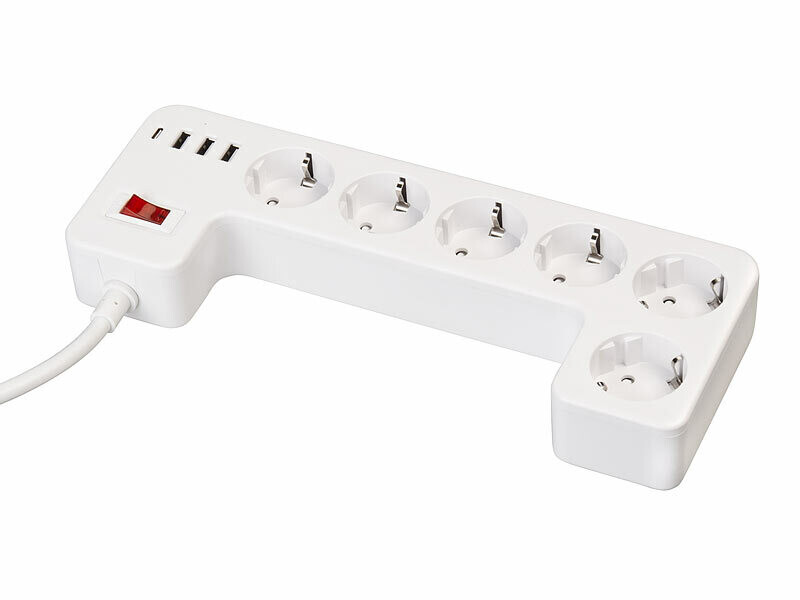Multiprise 6 prises secteur + 4 USB avec boîte de rangement - coloris noir (Reconditionné) – Image 2