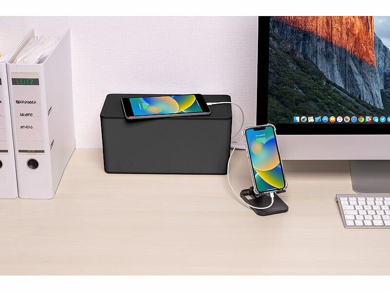 Multiprise 6 prises secteur + 4 USB avec boîte de rangement - coloris noir (Reconditionné) – Image 5