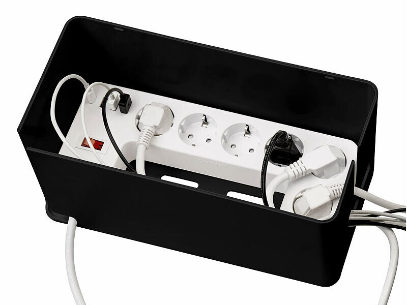 Multiprise 6 prises secteur + 4 USB avec boîte de rangement - coloris noir (Reconditionné) – Image 3