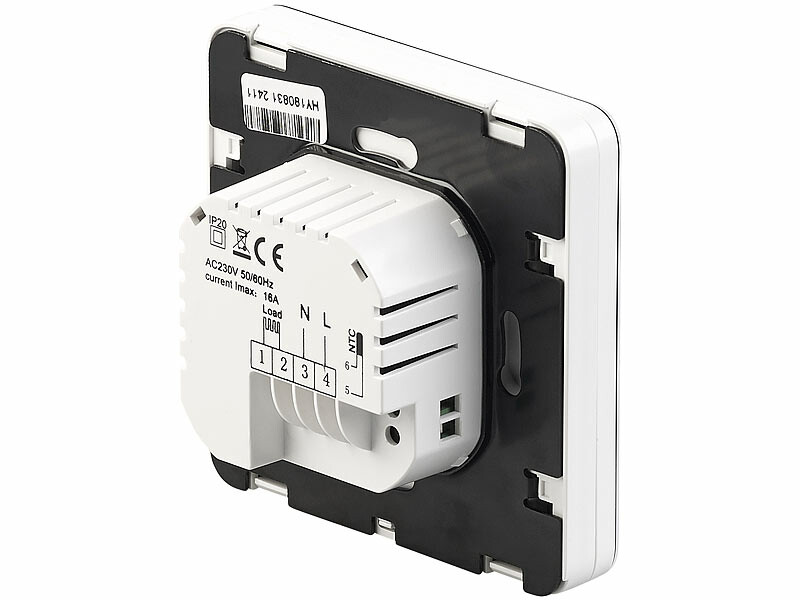 Thermostat mural pour plancher chauffant, LCD, touches tactiles, programmable - x4 – Image 5
